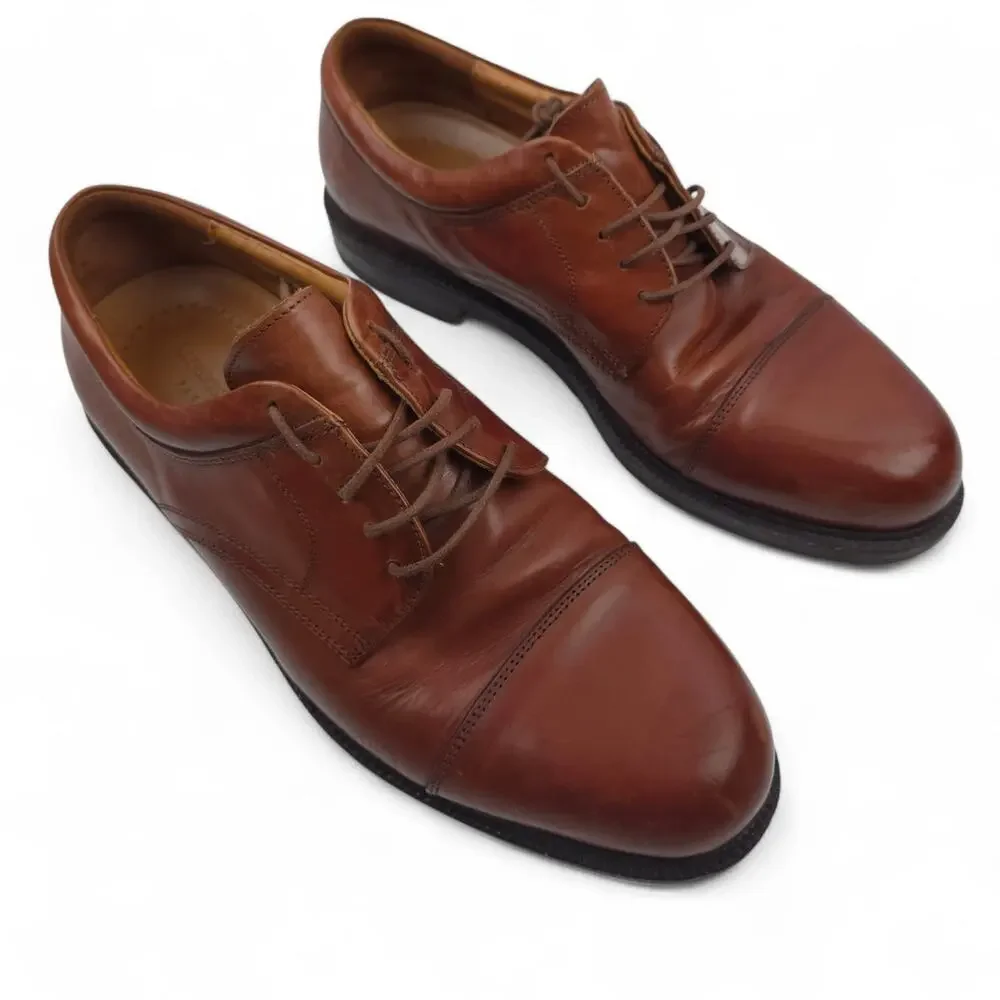 Johnston & Murphy Dress Shoes Mens 10.5 W Passport Cap Toe‎ Oxford Brown 20-4926